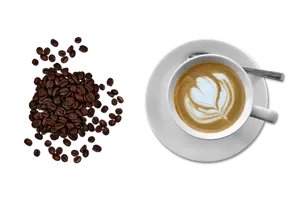 Coffee Artand Beanson Black Background.jpg PNG Image