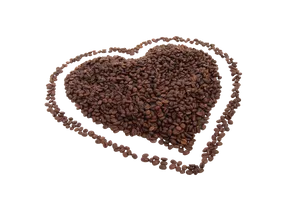 Coffee Bean Heart Art PNG Image