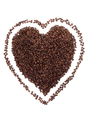 Coffee Bean Heart Art PNG Image