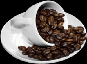 Coffee Beans Cup - Coffee Cup Beans Transparent Background, HD Png Download PNG image with transparent background