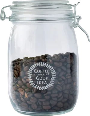 Coffee Beansin Glass Jar PNG Image