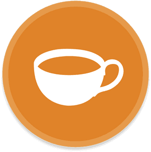 Coffee Cup Icon Orange Background PNG with transparent background