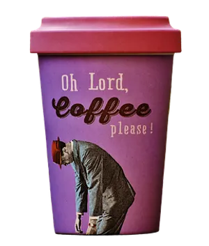 Coffee Please Humorous Cup Design PNG Image