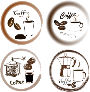 Coffee Stain Art Collection PNG Image