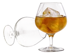 Cognac Glass With Ice PNG Image