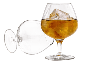 Cognac Glass With Ice PNG image with transparent background