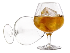 Cognac Glass With Ice PNG Image