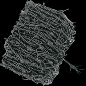 Coiled Barbed Wire Black Background PNG image with transparent background