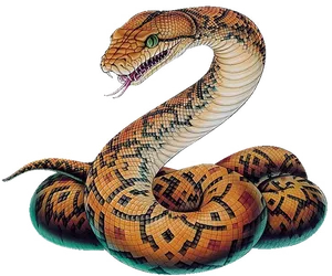 Coiled Snake Illustration PNG Image