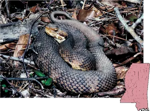 Coiled Snakein Natural Habitat.jpg PNG Image