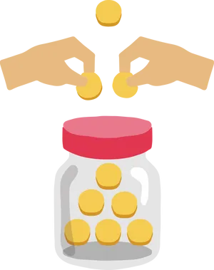 Coin Donation Jar PNG Image