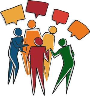 Collaborative Team Discussion PNG Image