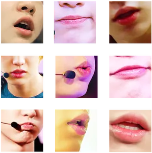 Collage_of_ Lips_ Closeups PNG Image