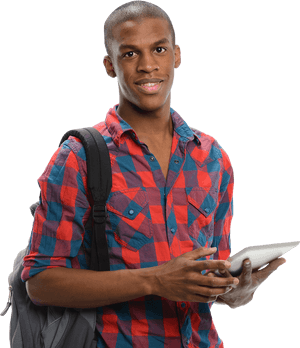 Guy With Tablet - Black College Student Png, Transparent Png PNG with transparent background