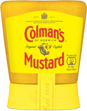 Colman's Squeezy Mustard - Colmans Mustard Label, HD Png Download PNG image with transparent background