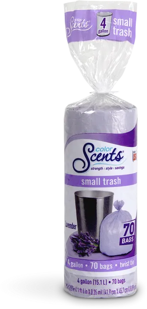 Color Scents Small Trash Bags Lavender PNG Image