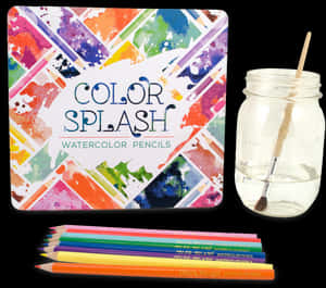 Color Splash Watercolor Pencils PNG image with transparent background