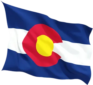 Colorado State Flag Waving PNG Image