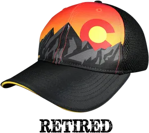 Colorado Sunset Mountain Baseball Cap PNG Image