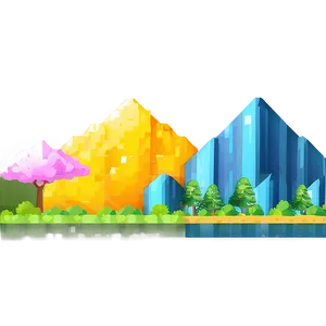 Colorful 16 Bit Landscapes Png 26 PNG Image