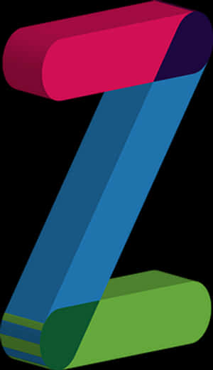 Colorful Abstract Alphabet Letter Z PNG with transparent background