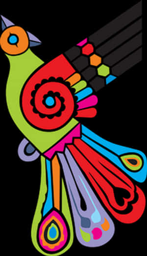 Colorful Abstract Bird Art PNG image with transparent background