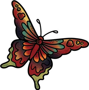 Colorful Abstract Butterfly Art PNG Image