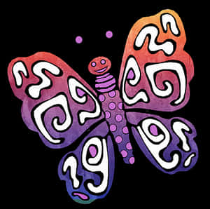 Colorful Abstract Butterfly Art PNG image with transparent background