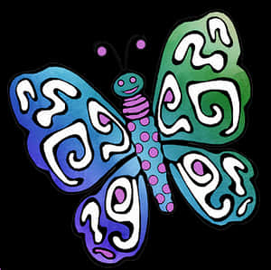 Colorful Abstract Butterfly Art PNG image with transparent background