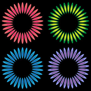 Colorful Abstract Circle Patterns PNG with transparent background