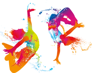 Colorful_ Abstract_ Dance_ Silhouettes PNG Image