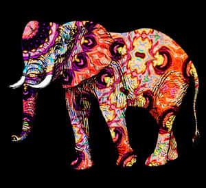 Colorful Abstract Elephant Art PNG image with transparent background