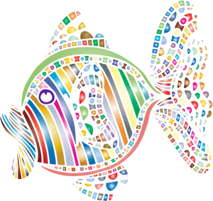 Colorful Abstract Fish Art PNG Image