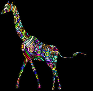 Colorful Abstract Giraffe Art PNG image with transparent background