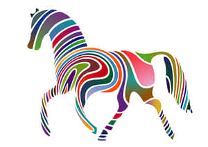 Colorful Abstract Horse Art PNG image with transparent background