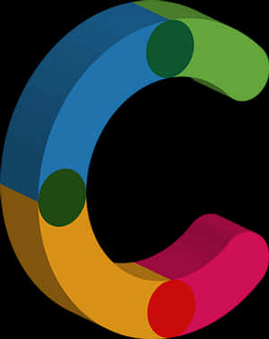 Colorful_ Abstract_ Letter_ C PNG image with transparent background