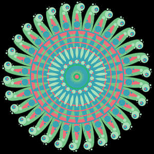 Colorful Abstract Mandala Art PNG image with transparent background