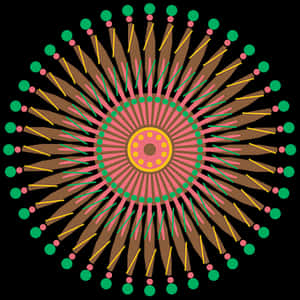 Colorful Abstract Mandala Art PNG image with transparent background