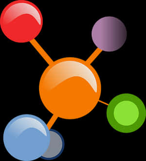 Colorful Abstract Molecule Graphic PNG image with transparent background