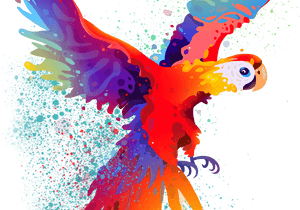Gradient - Tayasui Sketches Parrot PNG image with transparent background