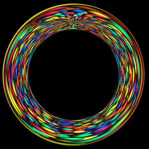 Colorful Abstract Ring Art PNG image with transparent background
