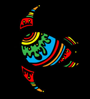 Colorful Abstract Turtle Art PNG image with transparent background