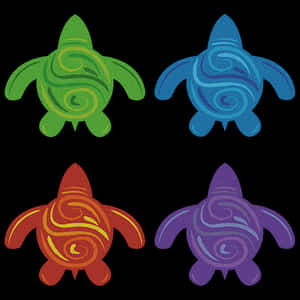 Colorful Abstract Turtle Illustrations PNG image with transparent background