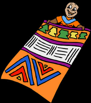 Colorful African Marketplace Vendor Cartoon PNG image with transparent background