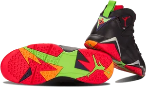 Colorful Air Jordan Sneakers PNG Image