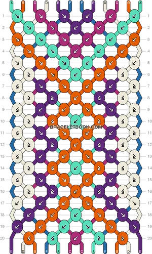 Colorful Alpha Pattern Bracelet Design PNG Image