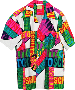 Colorful Alphabet Pattern Shirt PNG image with transparent background