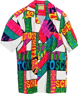 Colorful Alphabet Pattern Shirt PNG Image