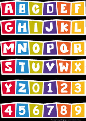 Colorful Alphabetand Numbers Banner PNG image with transparent background