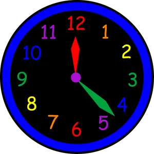 Colorful Analog Clock PNG Image